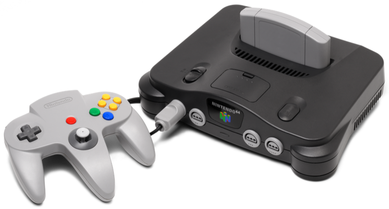 Nintendo 64 console with controller